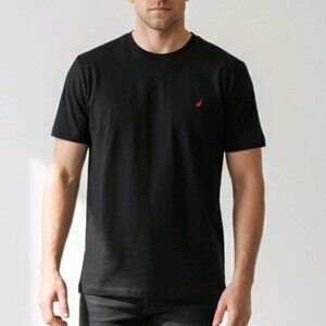 Nautica Black T-Shirt With Short Sleeve and Crew Neck Sz M(ID33)